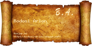 Bodosi Arion névjegykártya